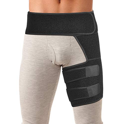 Xcellent Global Hip Brace, Groin Thigh Compression Wrap Adjustable Neoprene Support Sleeve for Pulled Groin Muscle Strain Sciatica Pain Relief Suitable for Men & Women SP153