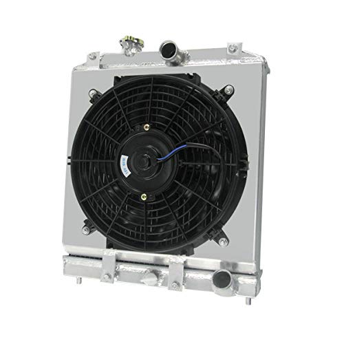 CoolingCare 3 Row Aluminum Radiator Shroud 12' Fan for Honda Civic EG EK 92-00 & Integra DB DC