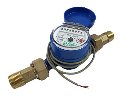 DAE AS200U-75P Water Meter with Pulse Output, 3/4' NPT Couplings, Measuring in Gallons