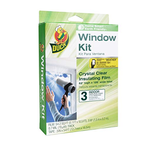 Duck Brand Indoor 3-Window Shrink Film Insulator Kit, 62-Inch x 126-Inch, 281066