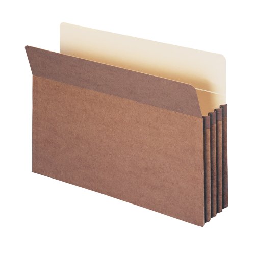 Smead File Pocket, Straight-Cut Tab, 3-1/2' Expansion, Legal Size, Redrope, 25 per Box (74224)