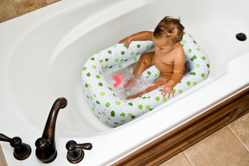 Mommy's Helper Inflatable Bath Tub Froggie Collection, White/Green, 6-24 Months