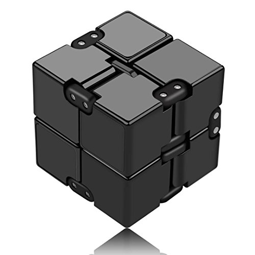 open up to love Infinity Cube Fidget Toy Hand Killing Time Prime Infinite Cube for ADD, ADHD, Anxiety, and Autism Adult and Children (Black)