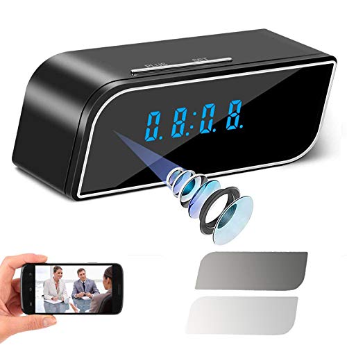 Spy Camera Mini WiFi Hidden Camera with Alarm Clock,Cloud Cam，HD 1080P Security Surveillance Cameras Nanny Cam with Motion Detection,Video Recording/Remote Monitoring with iOS/Android App