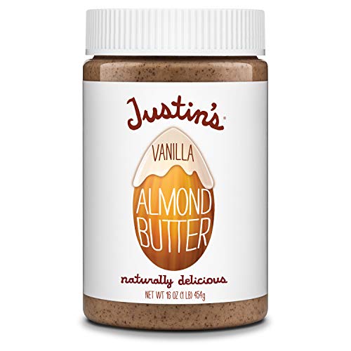 Vanilla Almond Butter by Justin's, Gluten-free, Non-GMO, Vegan, Sustainably Sourced, 16oz Jar