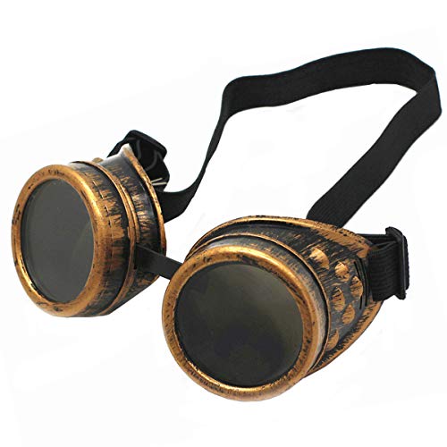 WEICHUAN New Sell Vintage Steampunk Goggles Glasses Cosplay Cyber Punk Gothic(purple bronze)