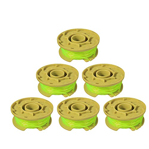 Thten 11ft 0.080' Replacement Trimmer Spool for Ryobi One Plus AC80RL3 18v 24v and 40v Cordless Trimmers Line Refills Weed Wacker Auto-Feed Twist Single Line Parts (6 Pack)