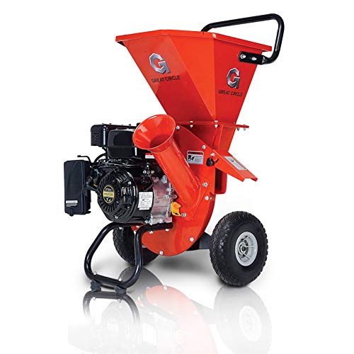 GreatCircleUSA Wood Chipper Shredder Mulcher Heavy Duty 212cc Gas Powered 3 in 1 Multi-Function 3' Inch Max Wood Diameter Capacity EPA/CARB Certified Aids in Fire Prevention & Building a Firebreak