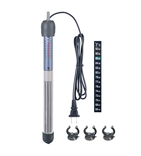 HITOP 50W 100W 300W Adjustable Aquarium Heater, Submersible Fish Tank Heater Thermostat with Suction Cup (300W)