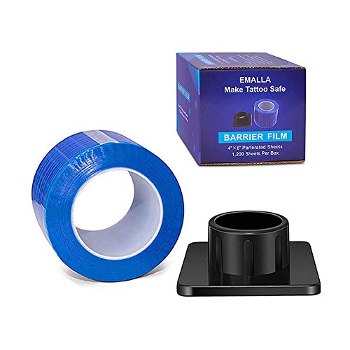 Barrier Film Roll - CINRA Barrier Film Roll 1200 Sheets 4'' x 6'' Tattoo Dental Disposable Protective PE Barrier Film with Dispenser