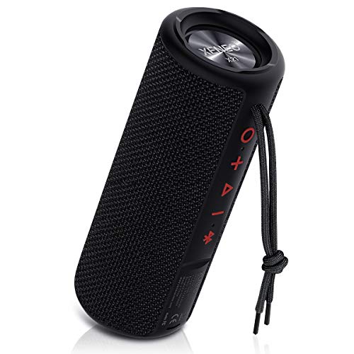 Xeneo X21 Portable Outdoor Wireless Bluetooth Speaker Waterproof with FM Radio, Micro SD Card Slot, AUX, TWS for Shower - Hard Travel Case Included