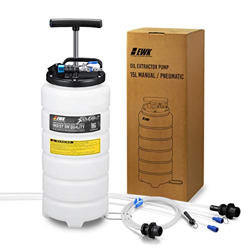 EWK 15L Oil Changer Fluid Vacuum Extractor Oil Pump Extractor Pneumatic Fluid Evacuator + Brake Bleeder Hose