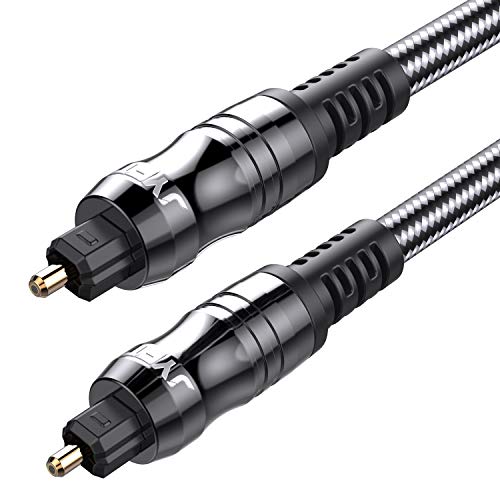 Digital Optical Audio Toslink Cable 6ft, JYFT, S/PDIF Port, 24K Gold Plated Connectors, for Home Theater, Sound Bar, TV, PS4, Xbox, Playstation, 1Pack