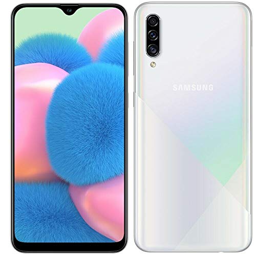 Samsung Galaxy A30S w/On-Screen Fingerprint (64GB, 4GB) 6.4', Triple Camera, Dual SIM GSM Unlocked A307G/DS - US + Global 4G LTE International Model (64GB + 64GB SD + Case Bundle) (White)