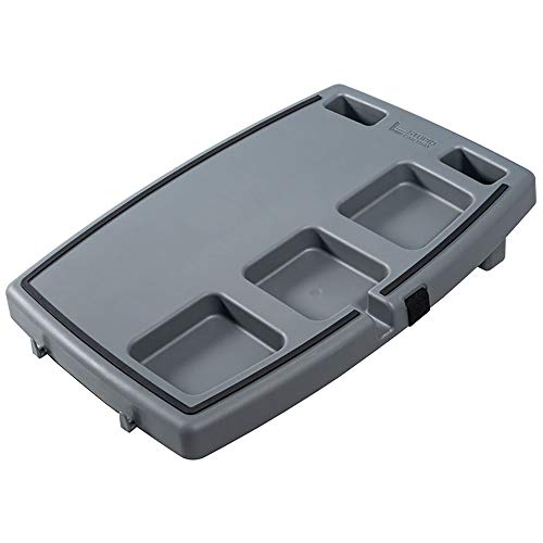 Stupid Car Tray Personal Passenger Seat Multi Function Anti Slip Rubber Food and Drink Travel Organizer Tray, Gray/Black