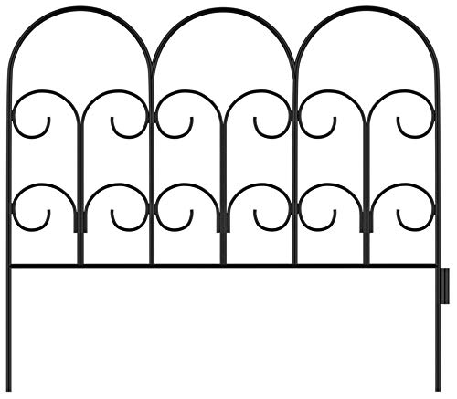 Pure Garden 50-LG5058 Metal Garden Fencing-Set of 5 Panels, Black