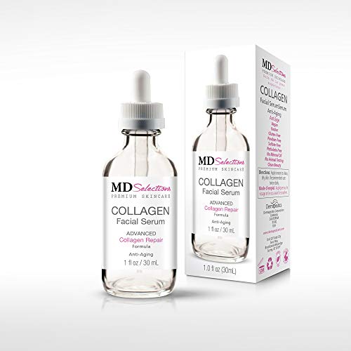 MD Selections Collagen Facial Treatment Serum Firming with Peptides & Green Tea 1oz