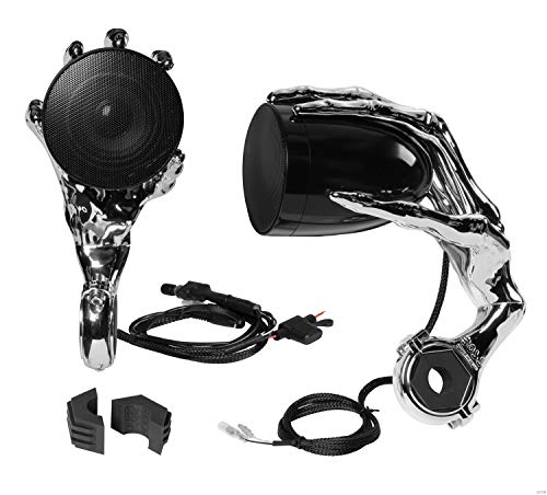 BOSS Audio Systems PHANTOM900 Motorcycle Weatherproof Bluetooth Speaker System - 3 Inch Speakers, Built-in Amplifier, Built-in Bluetooth, Volume Control, Great for ATVs and All 12 Volt Vehicles