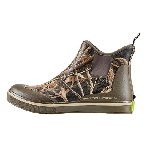 Gator Waders Mens Camp Boots, Realtree Max 5, Size 11 - Ankle High Waterproof Shoes for Rain and Mud, Fishing, Hunting, and Camp Wear
