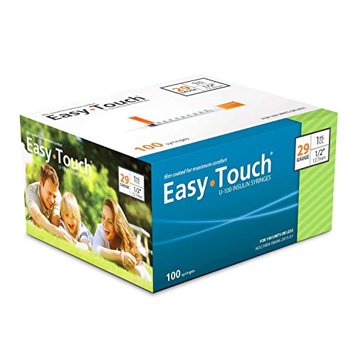 EasyTouch® U-100-29G, Insulin Syringes, 1cc/mL, 1/2' (Box of 100)