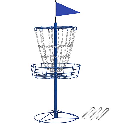 YAHEETECH Portable Disc Golf Basket 12-Chain Practice Target Steel Hole Disc Golf Goals Catcher