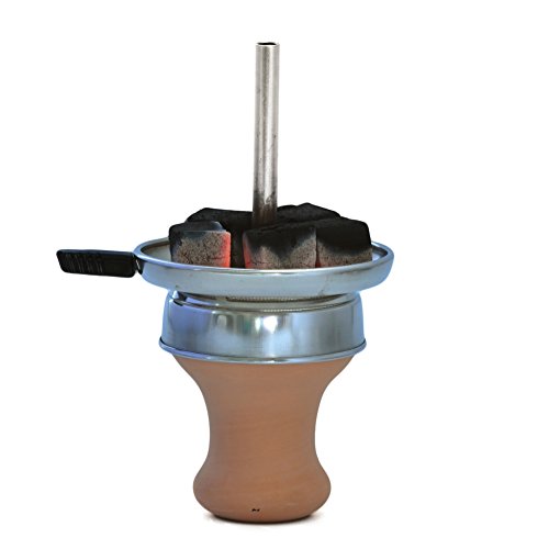 Kitosun Hookah Bowl Set Ceramic Hookah Bowl with 5Holes + Larger Charcoal Holder with Screen Shisha Heat Management Bundle