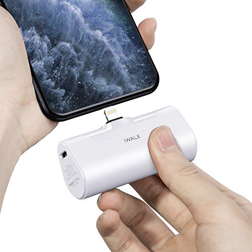 iWALK Small Portable Charger 4500mAh Ultra-Compact Power Bank Cute Battery Pack Compatible with iPhone 11 Pro/XS Max/XR/X/8/7/6/Plus Airpods and More,White