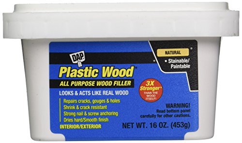 DAP 211442 Plastic Latex Based Wood Filler, 16 Oz, Natural, 2-6 Hr, 1 Pack