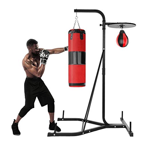 Fiudx Unisex Boxing Set,Punching Bag Boxing Bag with Stand,Freestanding Punching Ball,Boxing Punching Speed Ball Boxing Bag with Boxing Rack,Great for Training,Stress Relief & Fitness