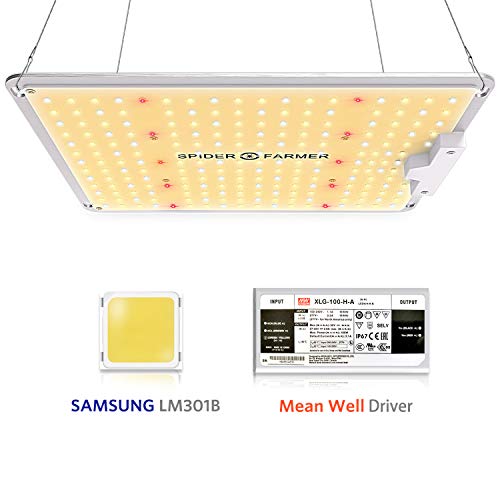 SPIDER FARMER LED Grow Light Dimmable SF-1000 Grow Lights Compatible with Samsung LM301B Diodes & MeanWell Driver Grow Light Full Spectrum for Indoor Plants Veg Flower Growing Lamps