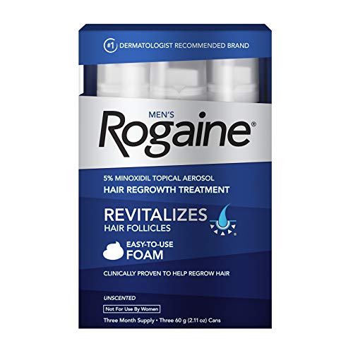 Men's Rogaine 5% Minoxidil Foam for Hair Loss and Hair Regrowth, Topical Treatment for Thinning Hair, 3-Month Supply,2.11 Ounce (Pack of 3)