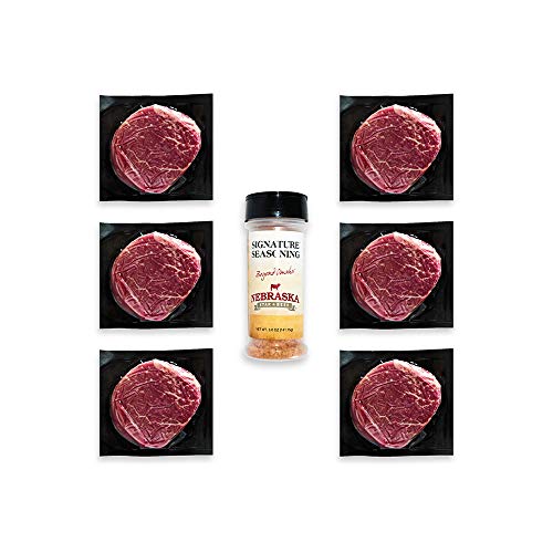 Angus Petite Filet Mignon by Nebraska Star Beef -Prestige- Hand Cut and Trimmed - Gourmet Steak Delivered to Your Home, 6 pack steak bundle