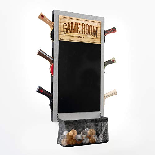 JOOLA Game Room Organizer with Scoreboard Game Room Organizer with Table Tennis Racket Holder & Chalkboard Scoreboard