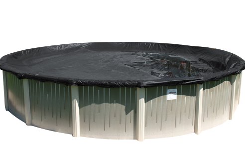 Buffalo Blizzard Deluxe Winter Cover for 18-Foot Round Above-Ground Swimming Pools | Blue/Black Reversible | 3-Foot Additional Material for Secure Installation
