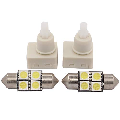 XtremeAmazing Pack of 2 White Dome Lamp Switch Interior Light Switch with 2Pcs Bulbs Replace 924-798 34404-SDA-A21 34404-SDA-A22D3
