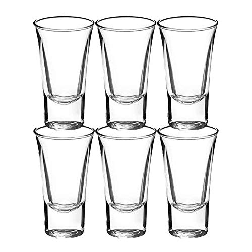 Gmark 2-Oz Shot Glass Set Heavy Base, Whiskey Shot Glasses 6-Pack - Perfect for Wine Tasting, Shooter, Cocktail Pourer, Jigger, Tequila (6 Pack)