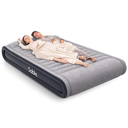 Sable Air Mattresses Queen Size Inflatable Air Bed with Built-in Electric Pump & Storage Bag, Comfortable for Camping Travelling or Overnight Guests, Height 17'