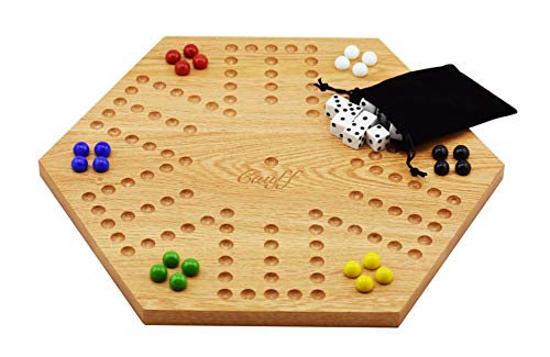 Solid Oak Double Sided Aggravation Marble Board Game Wooden 16 inch by Cauff