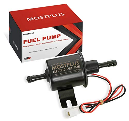 MOSTPLUS Universal Low Pressure Gas Diesel Inline Metal Solid Petrol 12V Heavy Duty Electric Fuel Pump Compatible with Motorcycle Carburetor ATV HEP-02A