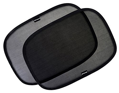 Enovoe Car Window Shade - (2 Pack) - 21'x14' Cling Sunshade for Car Windows - Sun, Glare and UV Rays Protection for Your Child - Baby Side Window Car Sun Shades