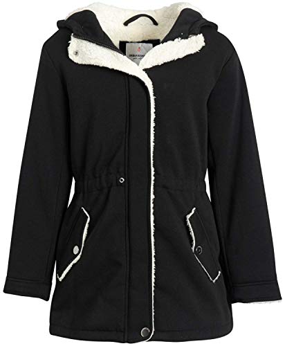 URBAN REPUBLIC Girls Winter Coat - Sherpa Lined Fleece Anorak Jacket, Size 7/8, Black