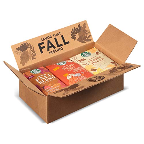 Starbucks Flavored Ground Coffee — Fall Variety Pack — No Artificial Flavors — 3 bags (10, 11, 11 oz)