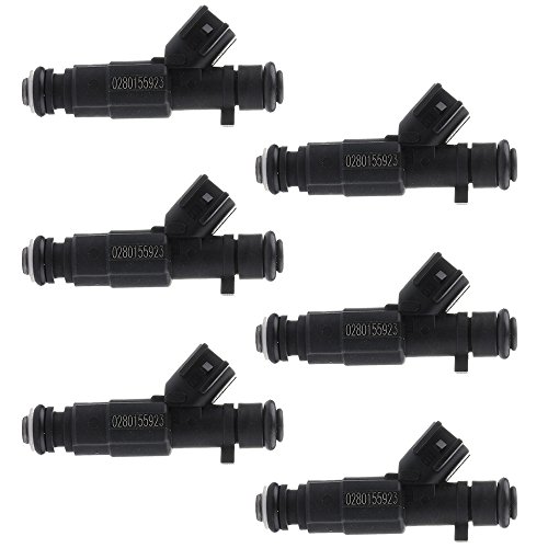 Fuel Injectors Parts,ROADFAR 4 Hole Engine Fuel Injector Kits Fit for Jeep for Cherokee/Grand Cherokee/Wrangler,for Dodge for Ram 1500/2500 Van/Ram 3500 Van 0280155923,Set of 6