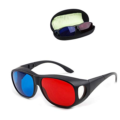 Solarson 3D Glasses with Case Red Blue 3D Glasses for All 3D Movies Games TV Light Simple Design