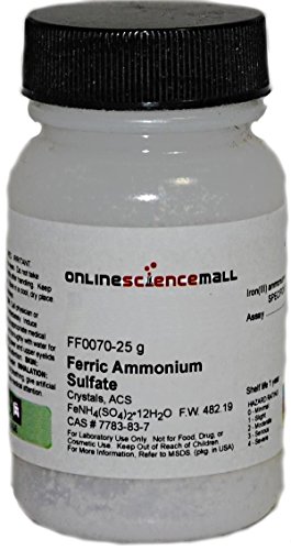Iron III (Ferric) Ammonium Sulfate Crystals, 25g - ACS Grade Reagent