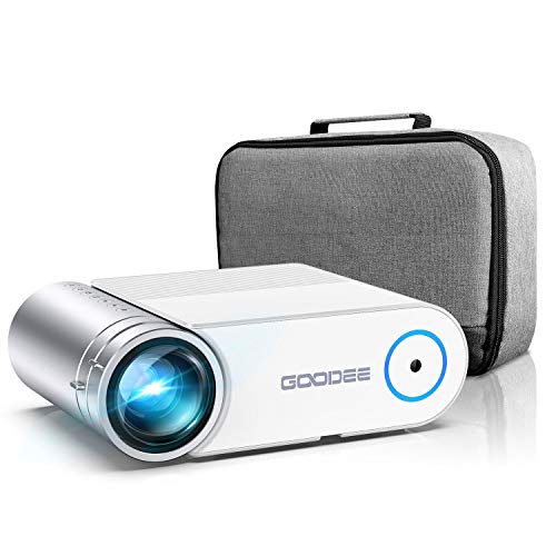 Projector, GooDee 2020 Upgrade G500 Mini Video Projector, Max 200' Portable Movie Projector with Carry Bag, Home Theater Projector Support 1080P, Compatible with Fire Stick, PS4, Phone (YG420)