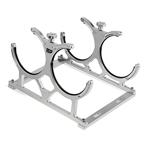 BlackPath - Universal Fitment Nitrous NOS Dual Bottle Mounting Bracket O Ring KNOS N2O (Silver) T6 Billet