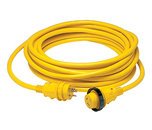 Marinco 30 Amp Power Cord PLUS Cordset - 50 ft yellow in sleeve pack