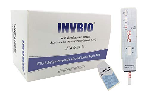 12 Pack-INVBIO ETG Alcohol Urine Test Strips Single Panel Dip Card Kit, High Sensitivity and High Accuracy with Cut Off Level 500 ng/ml, English & Spanish Instruction