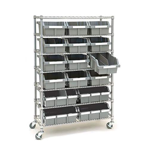 Seville Classics Commercial 7-Tier NSF 16 Bin Rack Shelving, 36' W x 14' D x 56' D